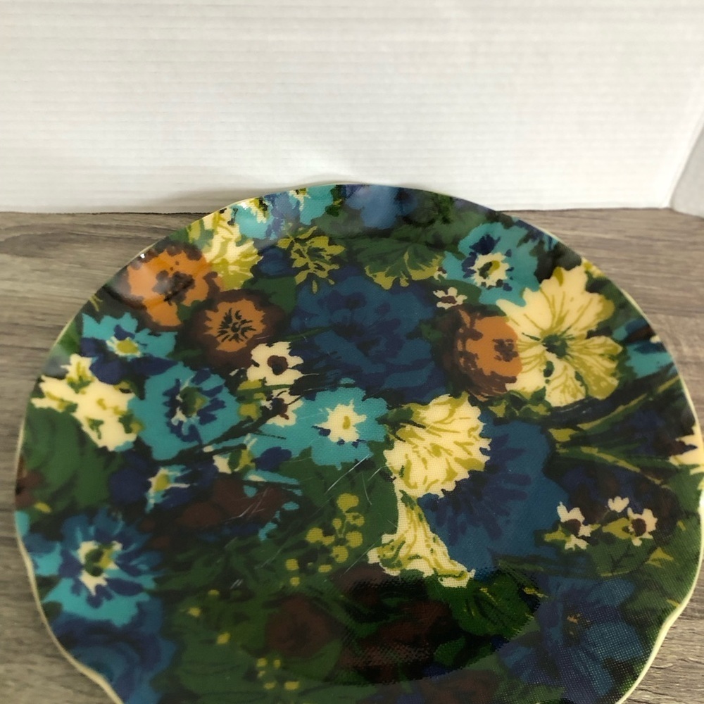 Vtg Fab Floral Patterned Platter